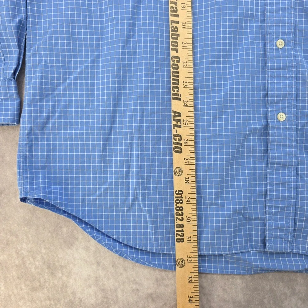 Polo Ralph Lauren Mens XXL Long Seeve Button Down Shiry Blue White Check